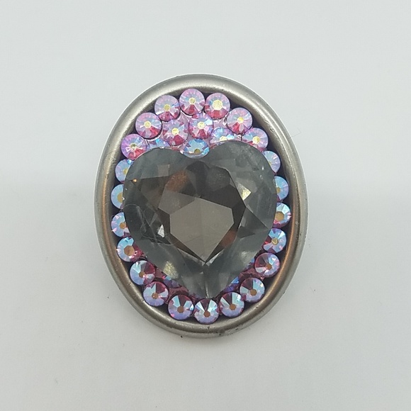 GASOLINE GLAMOUR Jewelry - Swarovski rhinestone heart cocktail ring sample GASOLINE GLAMOUR Jewelry - Swarovski rhinestone heart cocktail ring sample